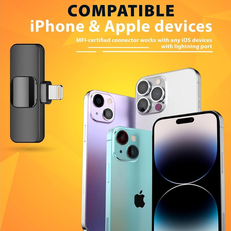 PowerDeWise Professional Wireless Lavalier Lapel Microphone for iPhone, iPad - Dual Omnidirectional Condenser Recording Mic for Interview Video Podcast Vlog YouTube - Image 4